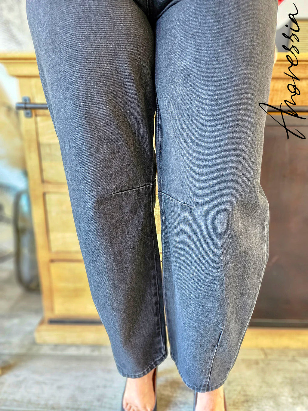 Jean Barrel — Jean Barrel Leg Taille Haute Femme autre vue