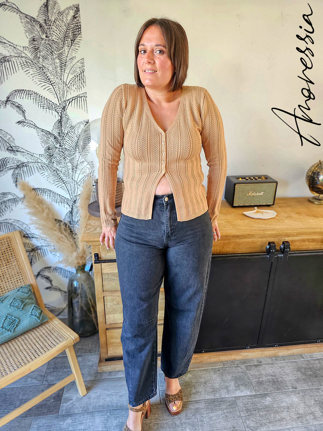 Gilet Côme — Gilet Long Ouvert Femme photo lifestyle