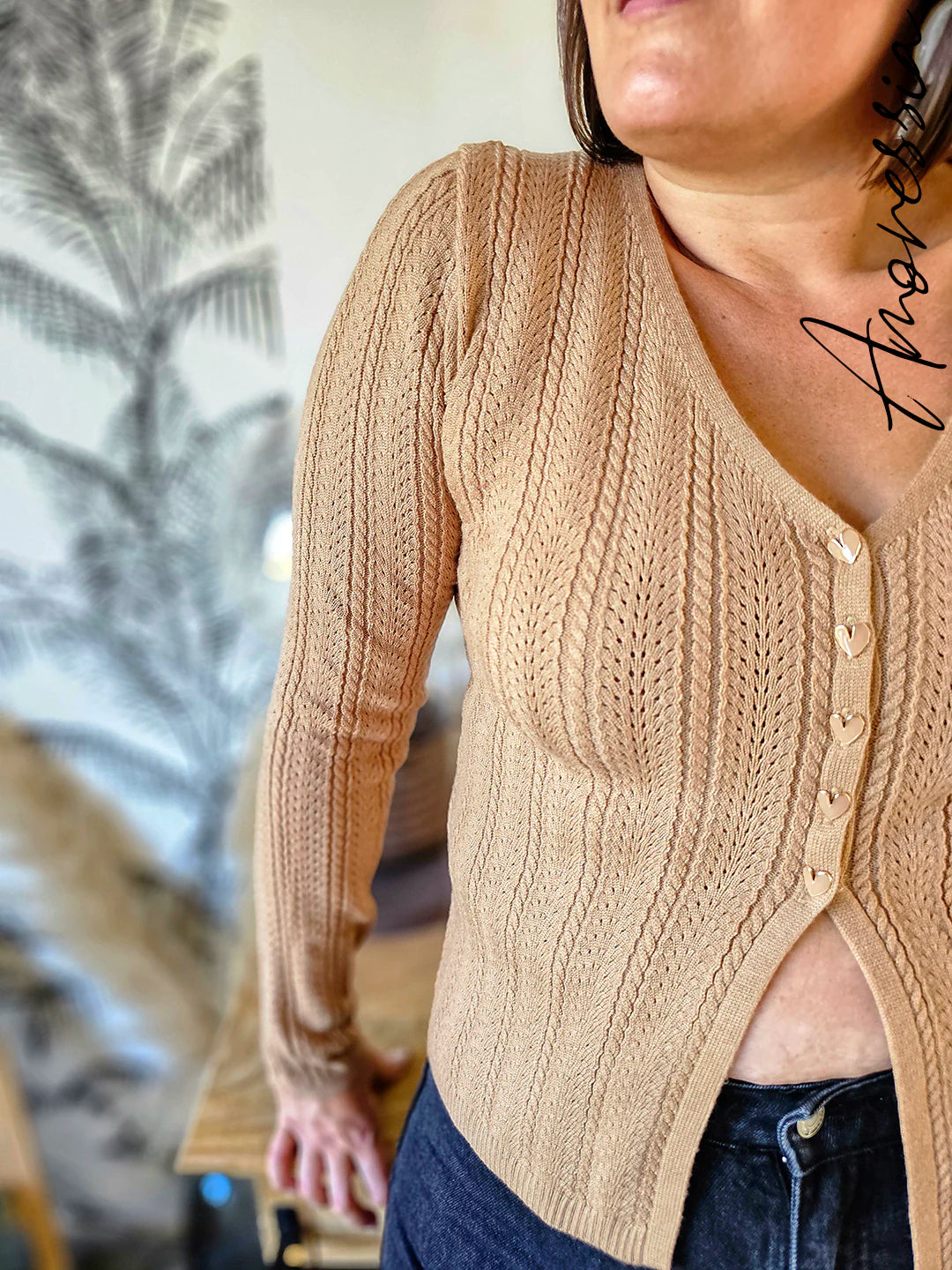Gilet Côme — Gilet Long Ouvert Femme photo portée