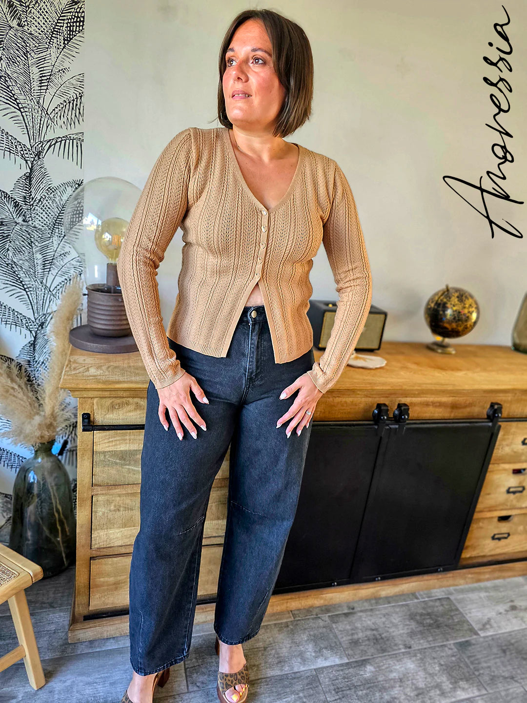 Gilet Côme — Gilet Long Ouvert Femme vue dos