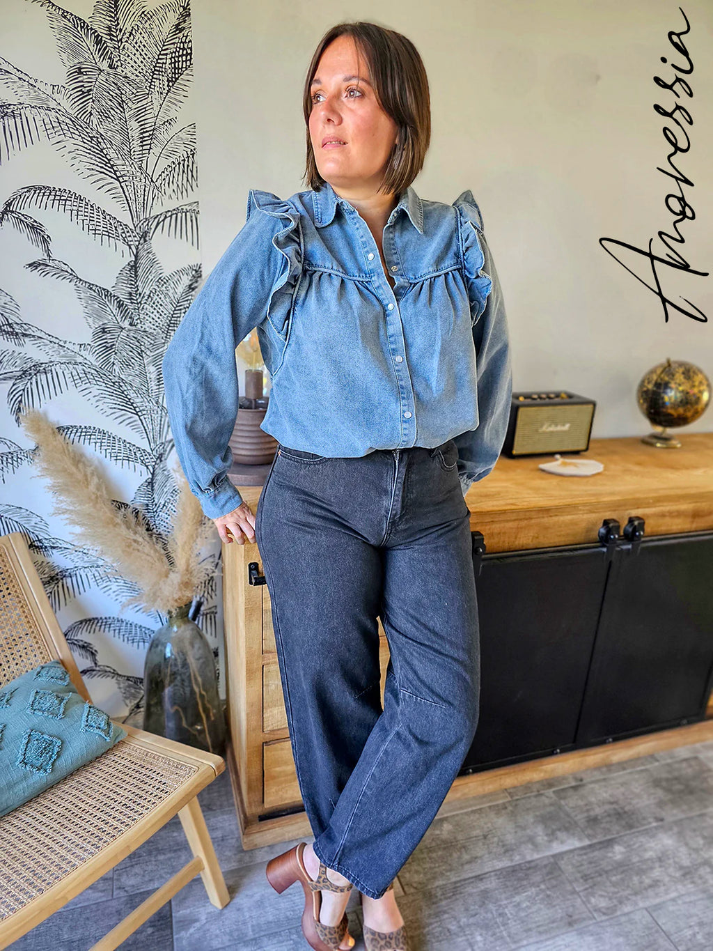 Jean Barrel — Jean Barrel Leg Taille Haute Femme zoom
