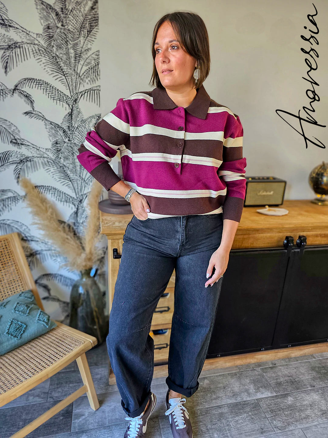 Jean Barrel — Jean Barrel Leg Taille Haute Femme vue dos
