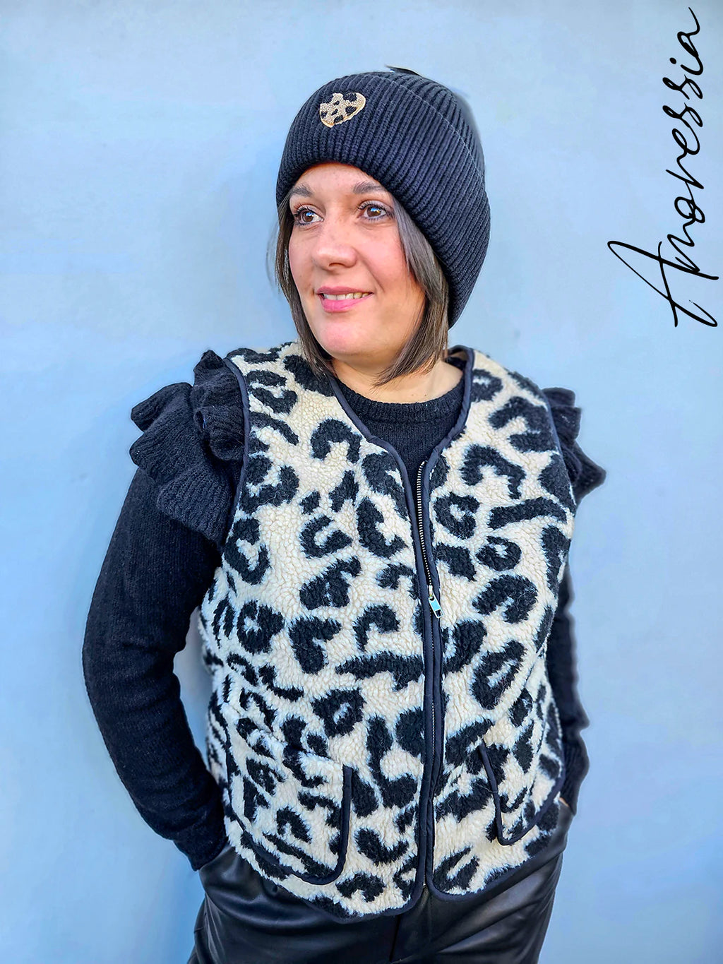 Gilet sans manches Léopard — Gilet Sans Manches Léopard Femme