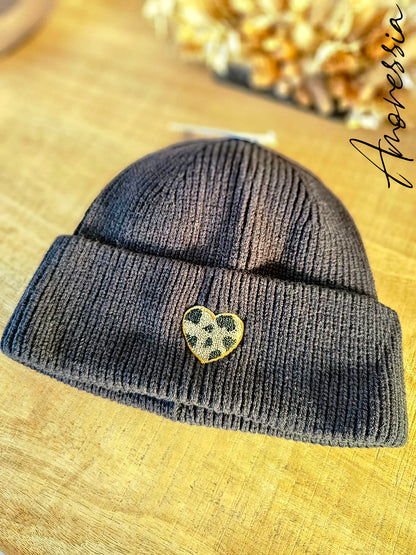 Bonnet Coeur Léopard