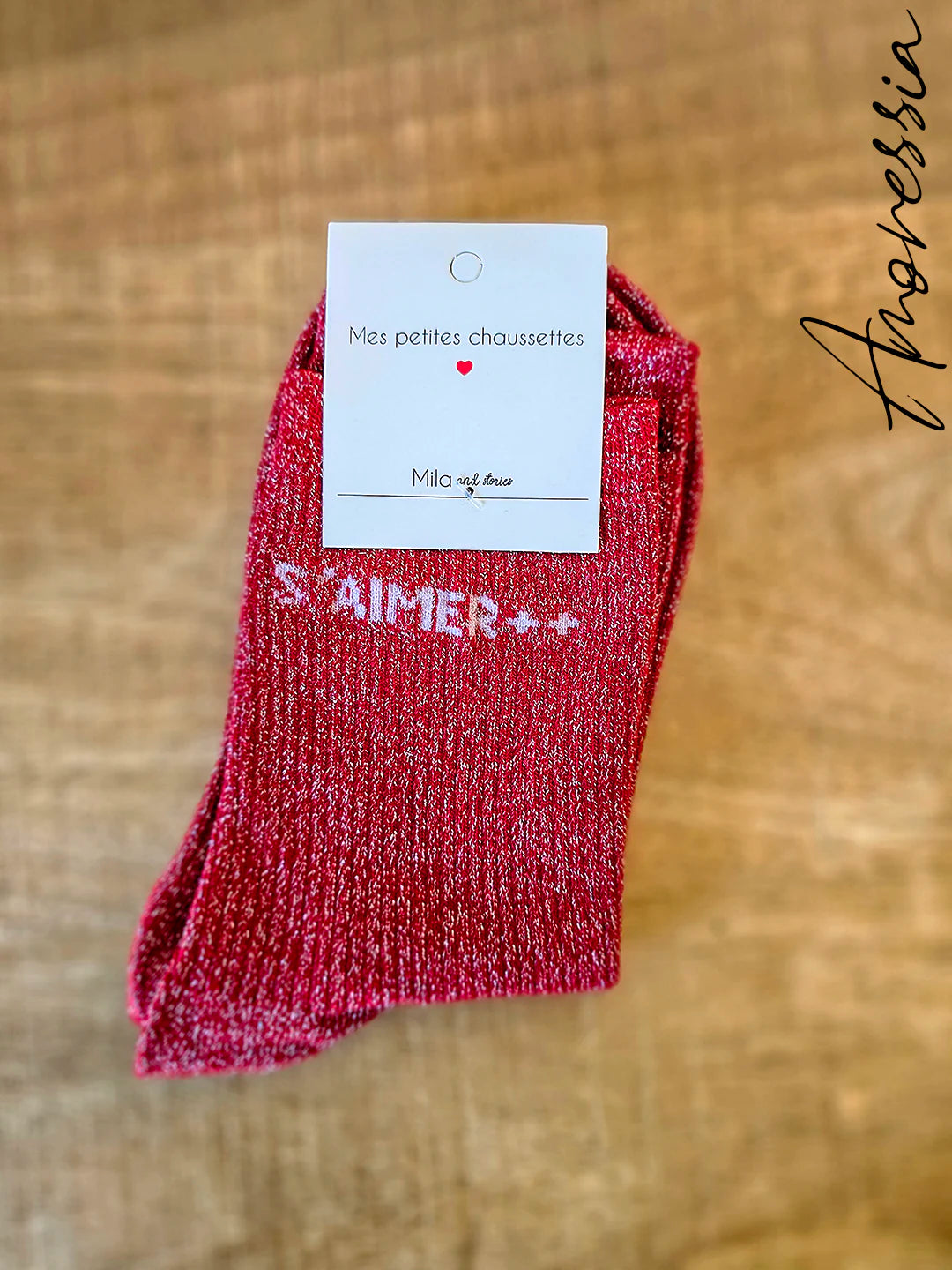 Chaussettes à paillettes – Message “S’aimer” ✨