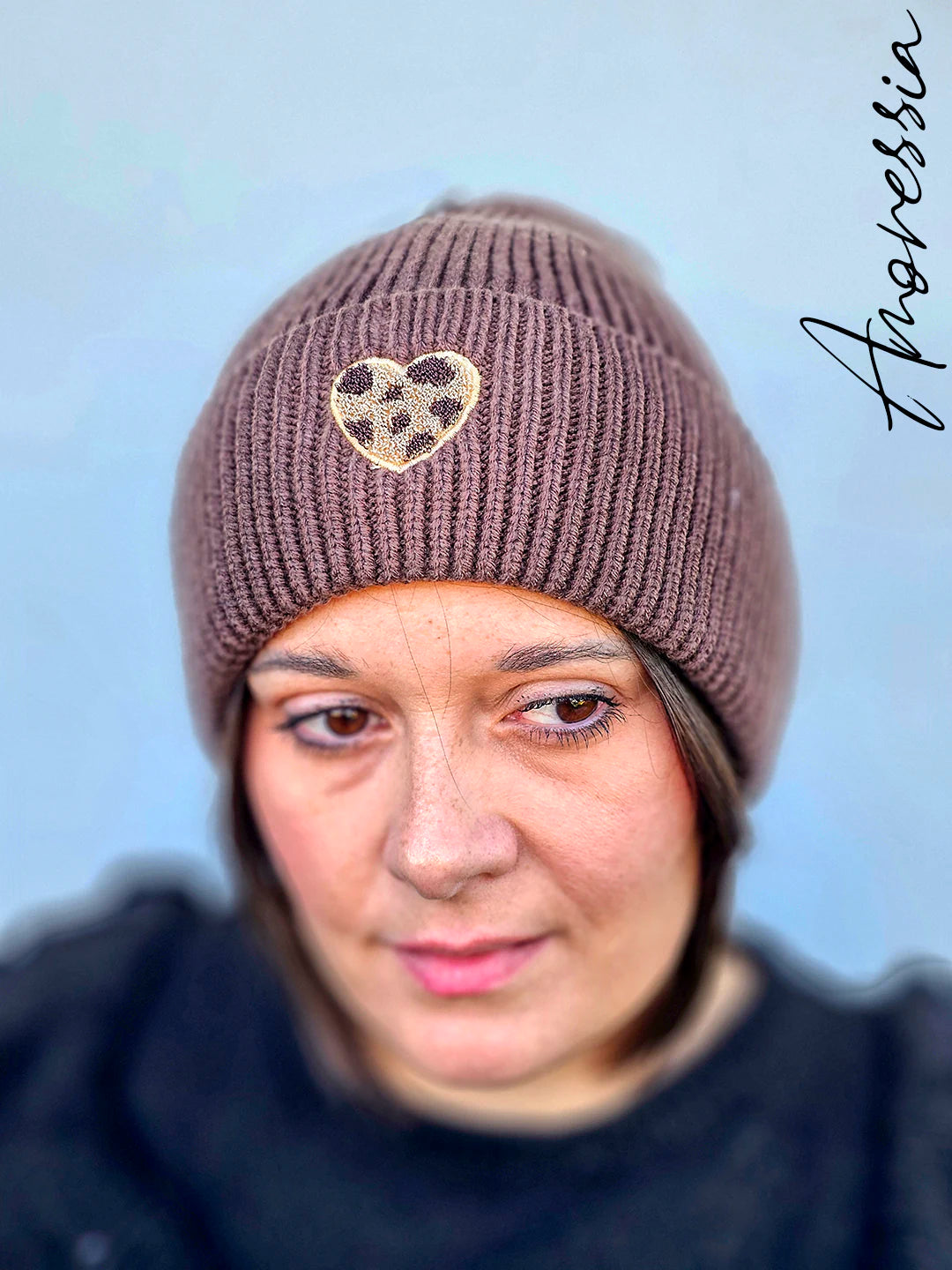 Bonnet Cœur Léopard — Bonnet Léopard Femme