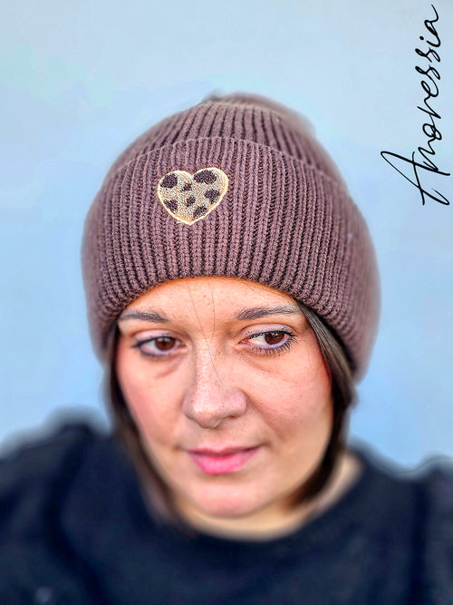 Bonnet Cœur Léopard — Bonnet Léopard Femme