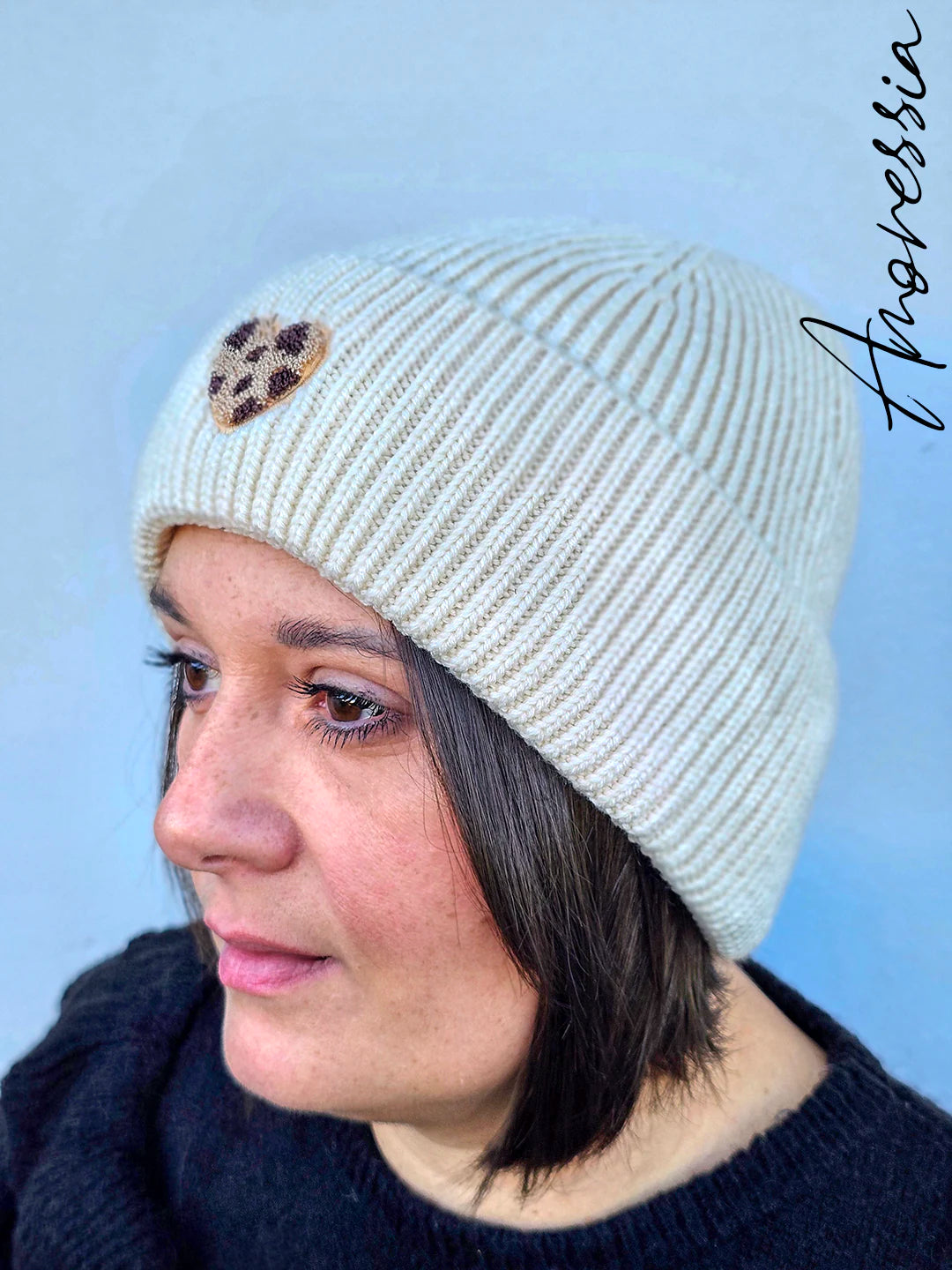 Bonnet Cœur Léopard — Bonnet Léopard Femme vue détail