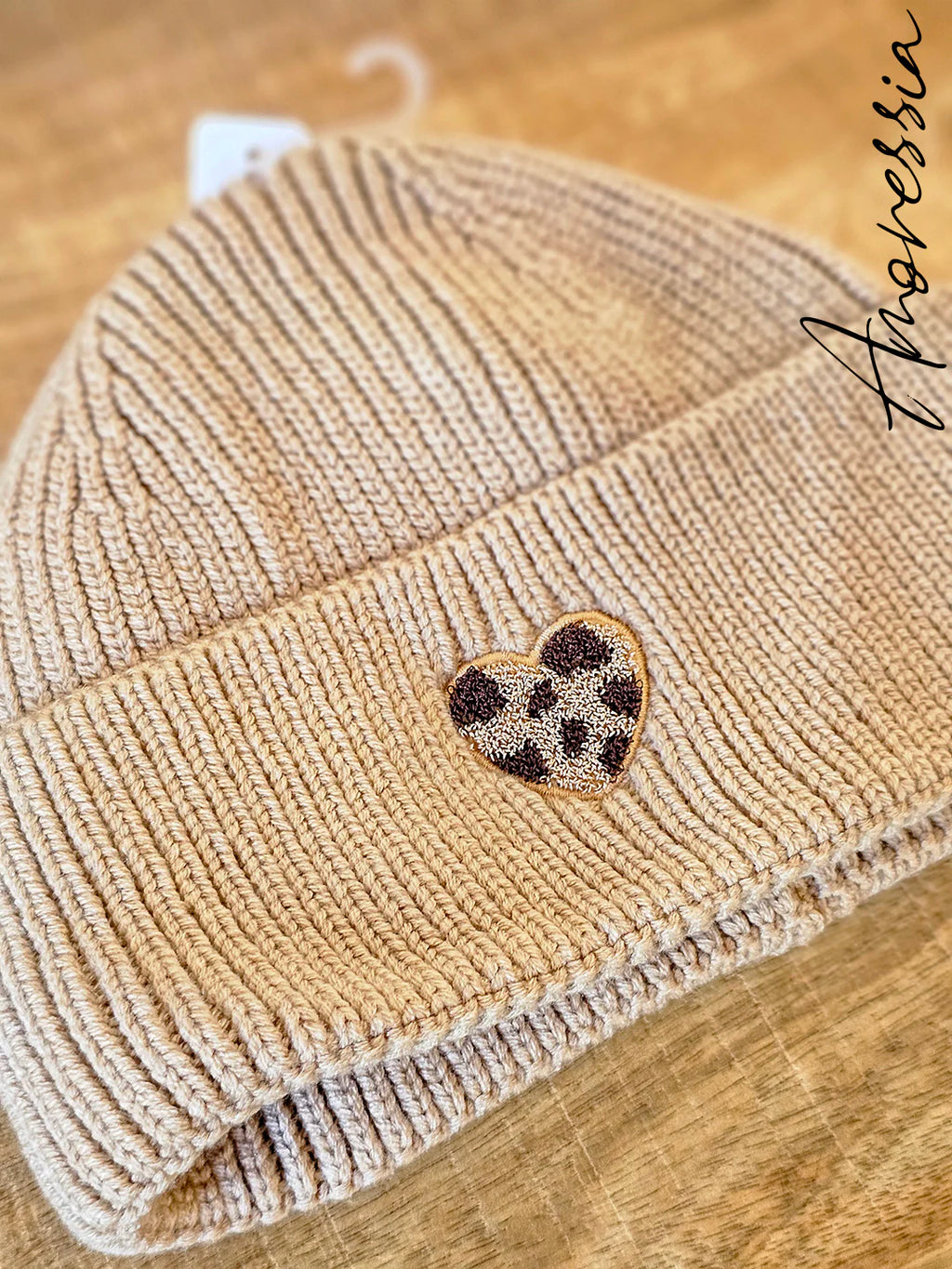 Bonnet Cœur Léopard — Bonnet Léopard Femme zoom motif
