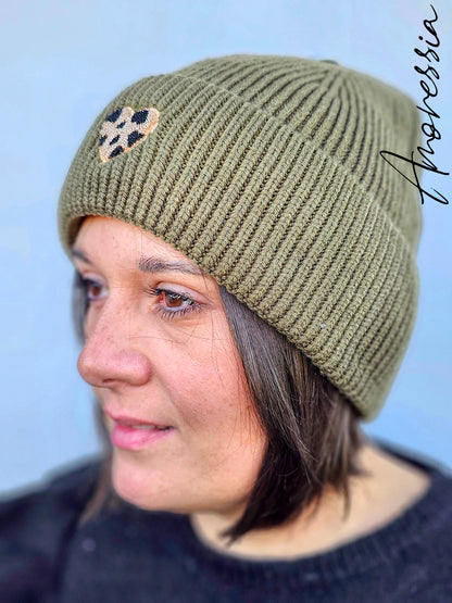Bonnet Coeur Léopard