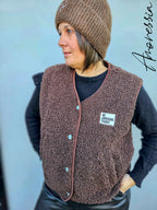Gilet sans manche Sixtine Chocolat — Gilet Sans Manches Chocolat Femme
