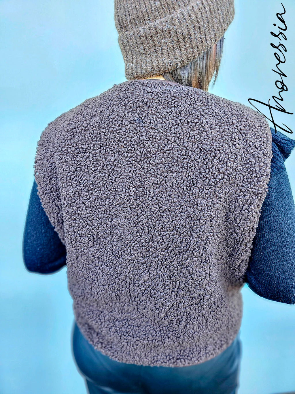 Gilet sans manche Sixtine Chocolat — Gilet Sans Manches Chocolat Femme autre vue