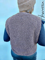 Gilet sans manche Sixtine Chocolat — Gilet Sans Manches Chocolat Femme autre vue