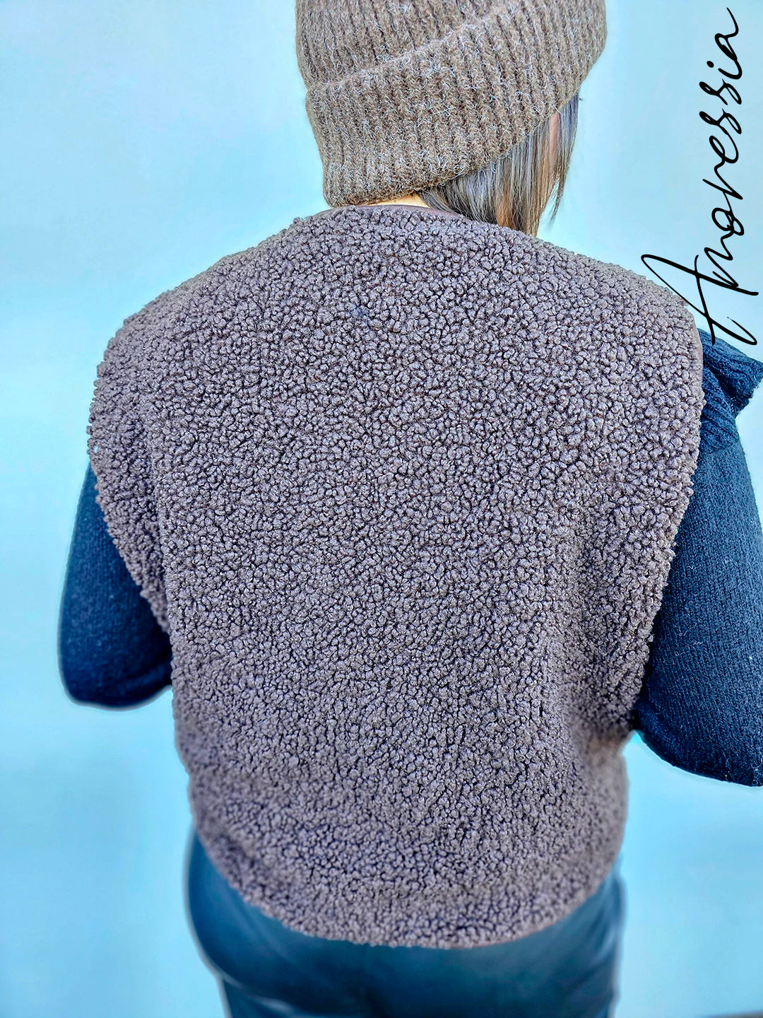 Gilet sans manche Sixtine Chocolat — Gilet Sans Manches Chocolat Femme autre vue