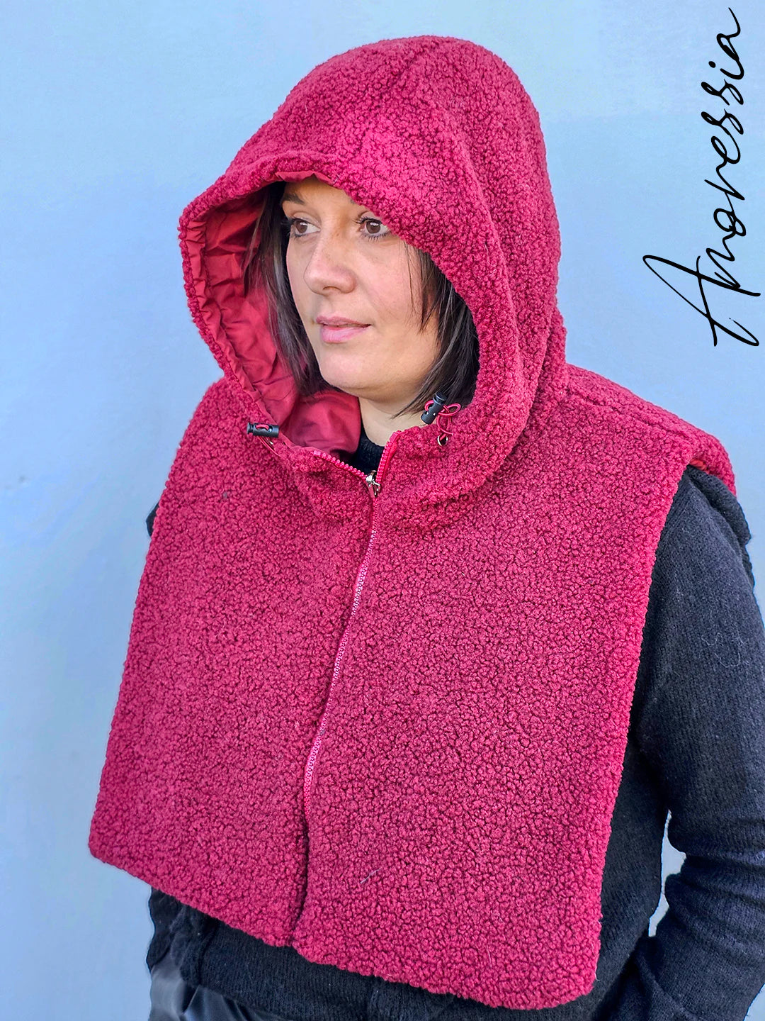 Plastron reversible en sherpa