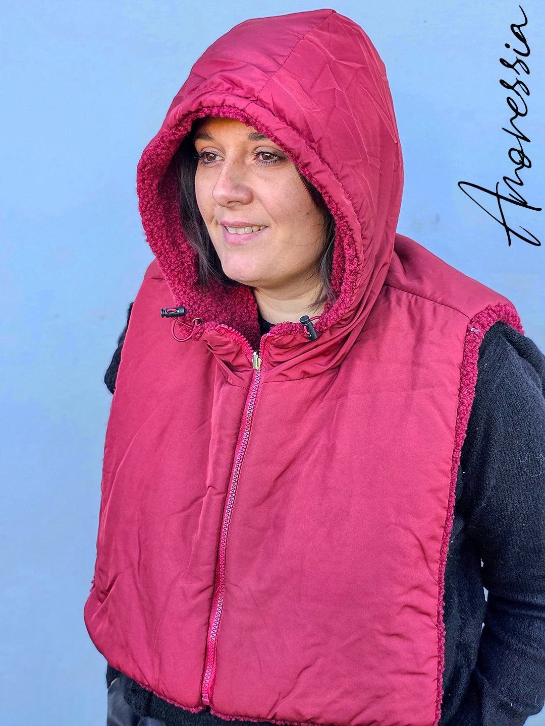 Plastron reversible en sherpa