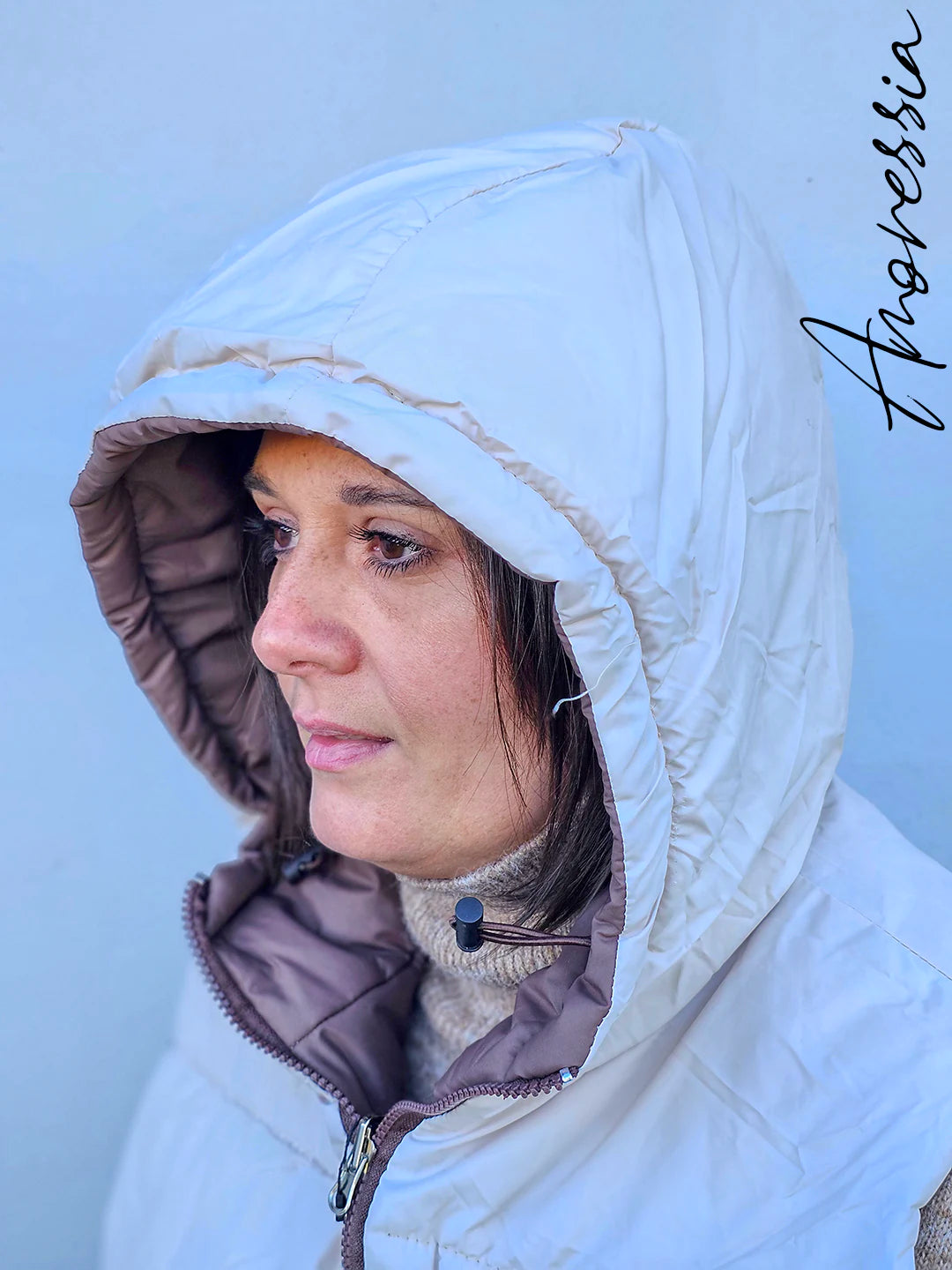 Plastron Matelassée reversible marron