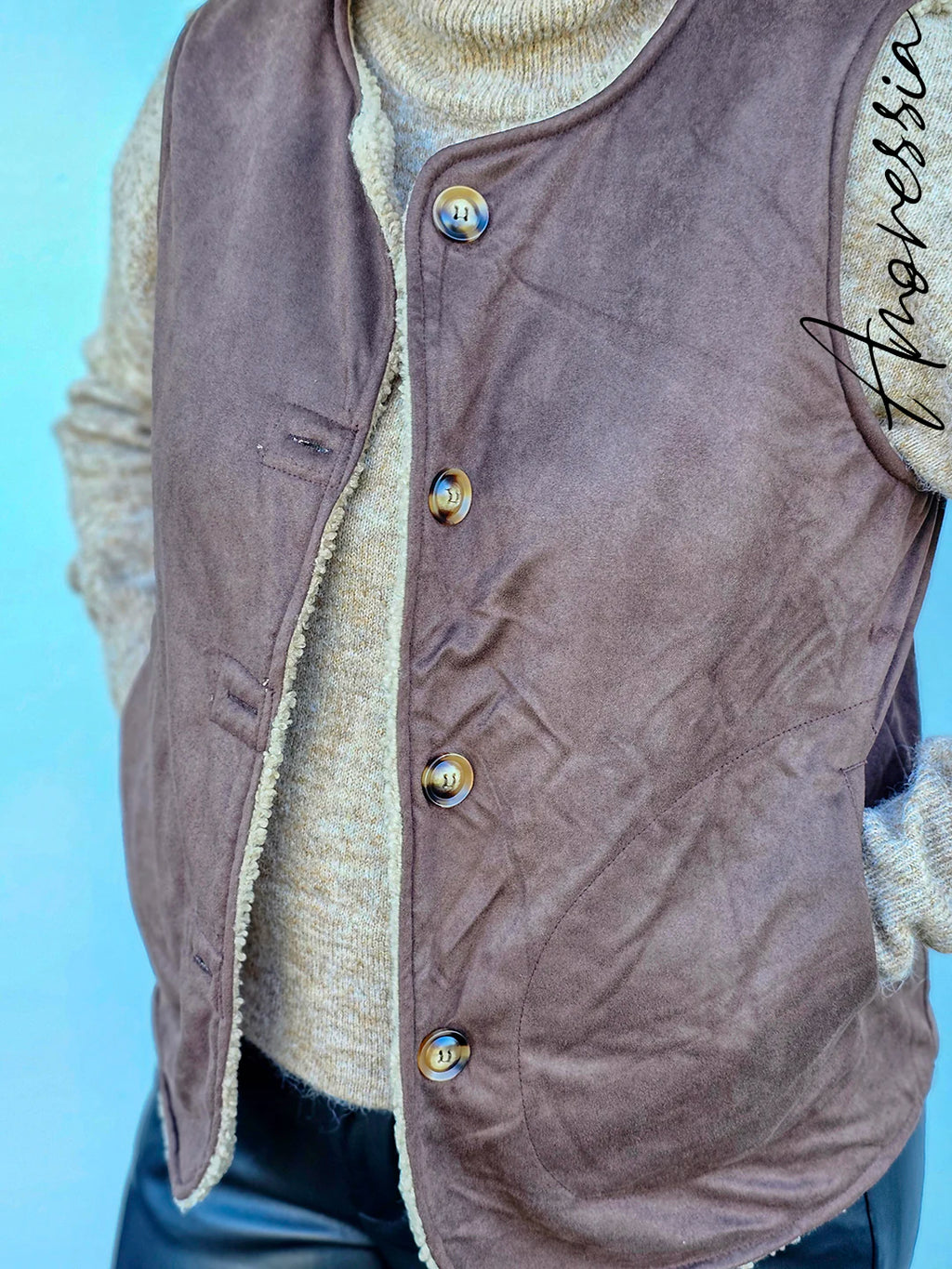 Gilet sans manches Réversible — Gilet Réversible Sans Manches Femme vue dos