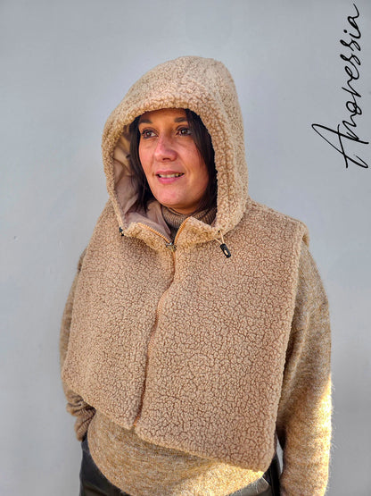 Plastron reversible en sherpa