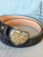 Ceinture Boucle Coeur Noir — Ceinture Noire Boucle Cœur Femme