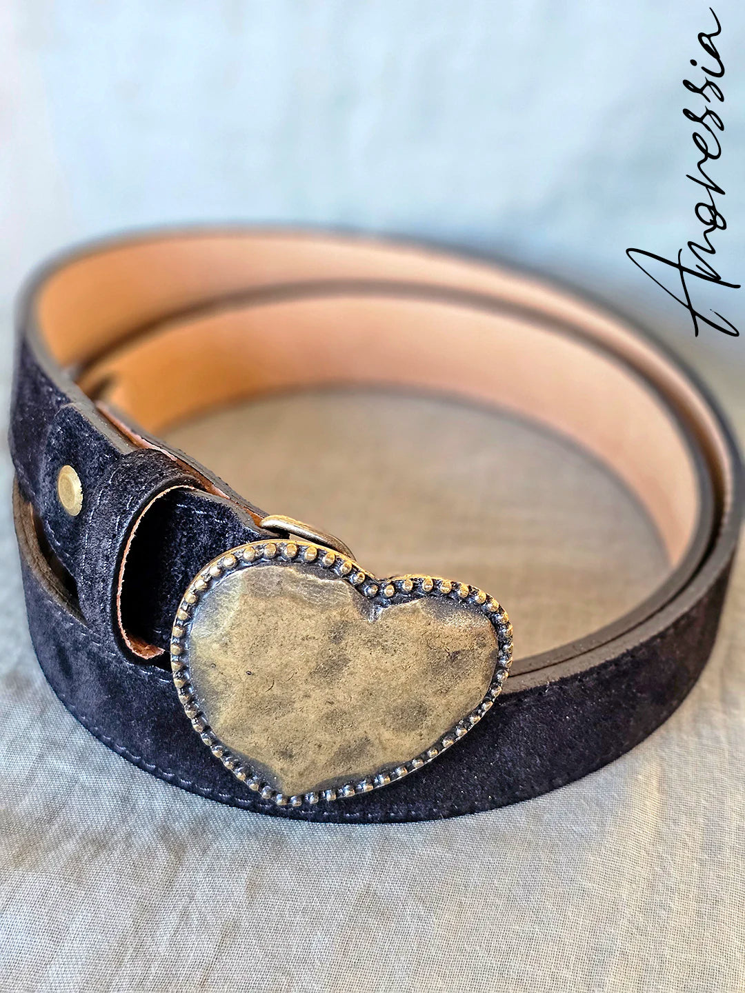 Ceinture Boucle Coeur Noir — Ceinture Noire Boucle Cœur Femme autre vue