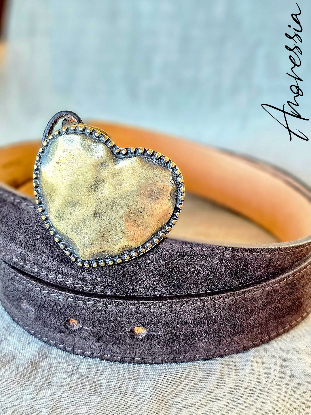 Ceinture Boucle Coeur Choco — Ceinture Chocolat Boucle Cœur Femme autre vue