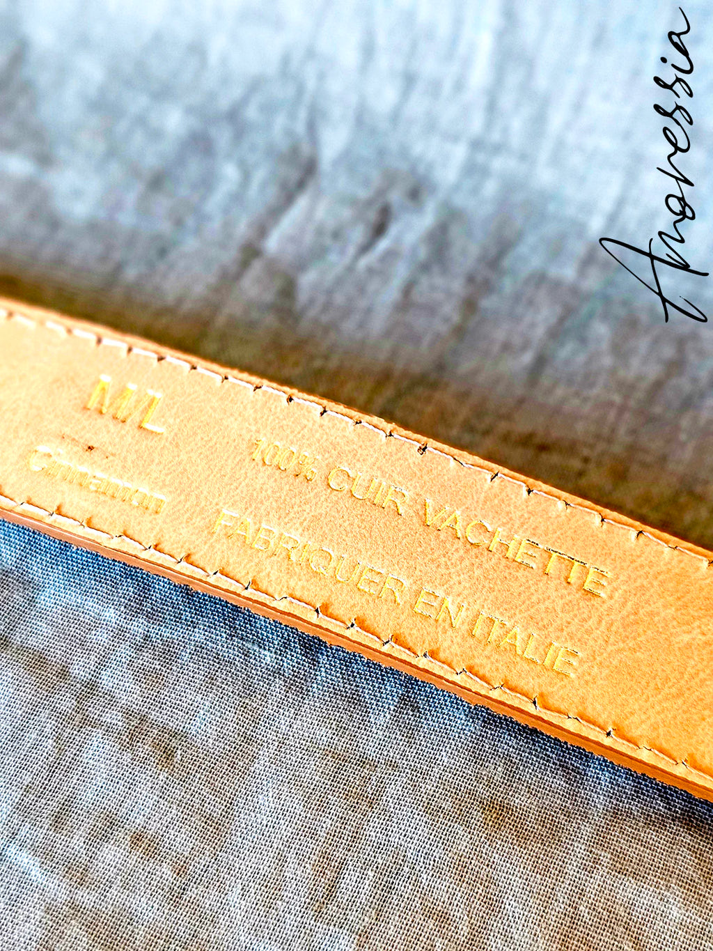 Ceinture Camel Boucle Argentée — Ceinture Cuir Camel Femme autre vue