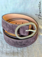 Ceinture Chocolat Boucle Argentée — Ceinture Cuir Chocolat Femme autre vue