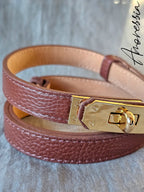 Ceinture Cuir Marron Fermoir Doré — Ceinture Cuir Marron Femme zoom