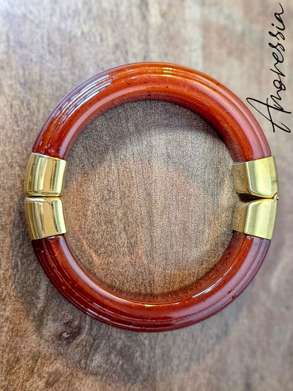 Bracelet Manchette Doré Aimanté Résine
