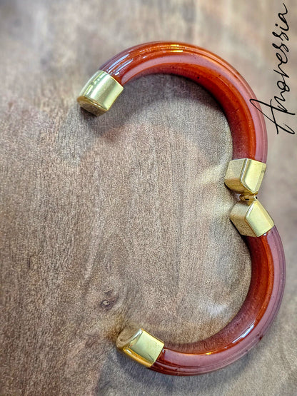 Bracelet Manchette Doré Aimanté Résine