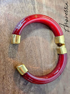 Bracelet Manchette Doré Résine — Bracelet Aimanté Doré Résine Femme zoom