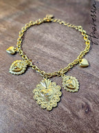 Bracelet Charms Ex Voto — Bracelet Médaille Doré Femme vue détail