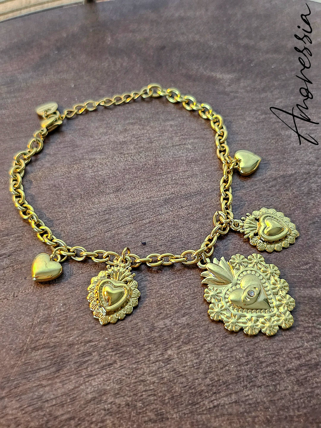 Bracelet Charms Ex Voto — Bracelet Médaille Doré Femme zoom charm