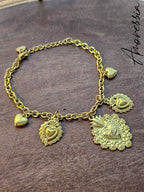 Bracelet Charms Ex Voto — Bracelet Médaille Doré Femme zoom charm