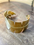Bracelet Manchette Doré — Bracelet Large Doré Femme vue détail