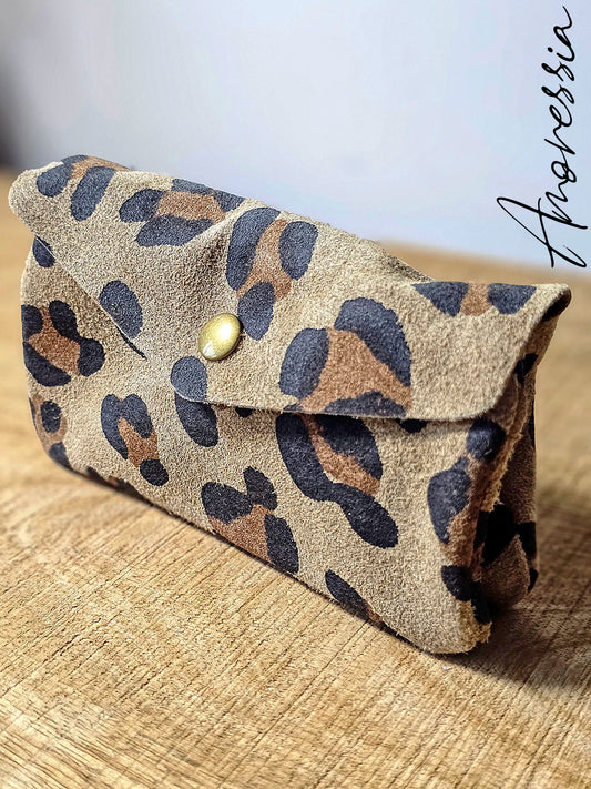 Porte Monnaie en cuir Léopard