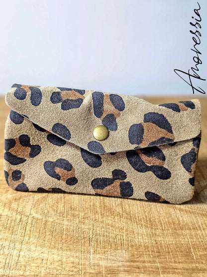 Porte Monnaie en cuir Léopard