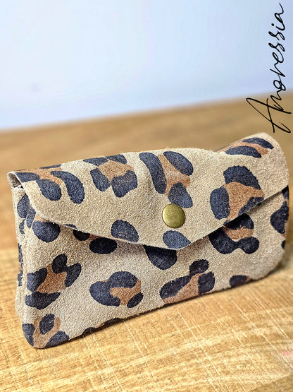 Porte Monnaie en cuir Léopard