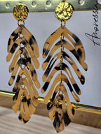 Boucles d'Oreilles Feuilles — Boucles Dorées Feuilles Femme autre vue