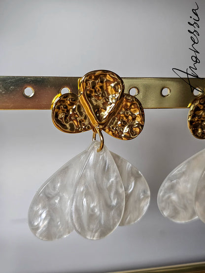 Boucles d'oreilles Fleur résine