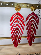 Boucles d'Oreilles Feuilles — Boucles Dorées Feuilles Femme photo mode