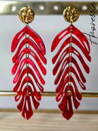 Boucles d'Oreilles Feuilles — Boucles Dorées Feuilles Femme bijou