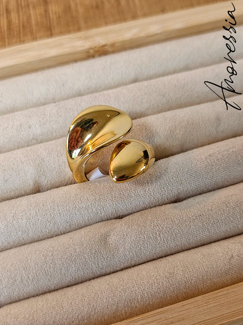 Bague Dorée Mia — Bague Dorée Ajustable Femme photo portée