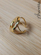 Bague Ovale Doré — Bague Ovale Dorée Femme vue détail