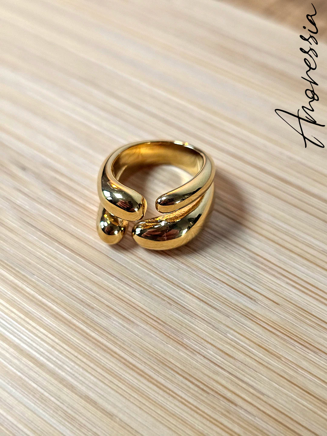 Bague Phalange — Bague Fine Phalange Dorée Femme photo portée