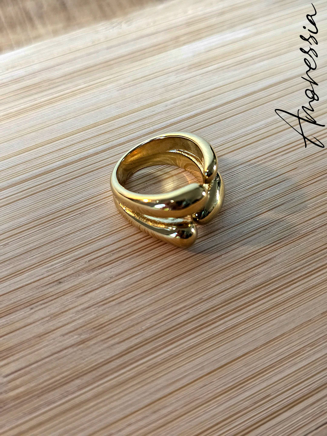 Bague Phalange — Bague Fine Phalange Dorée Femme vue détail