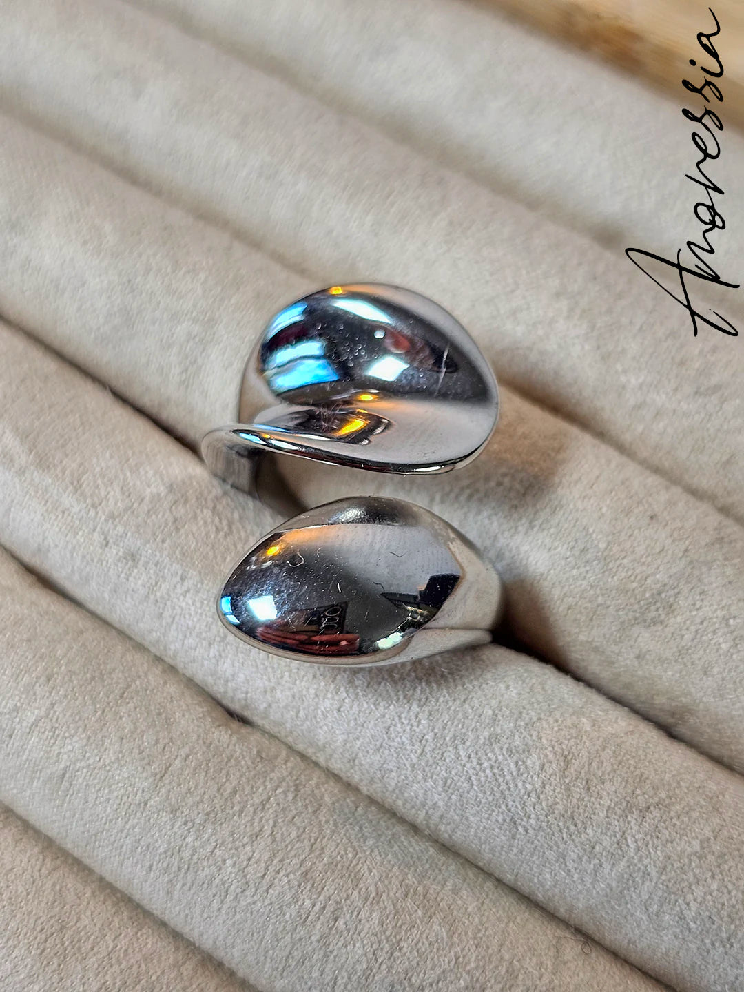 Bague Argentée Mia — Bague Argentée Ajustable Femme