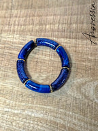 Bracelet Élastique Résine Bleu — Bracelet Résine Bleue Femme zoom