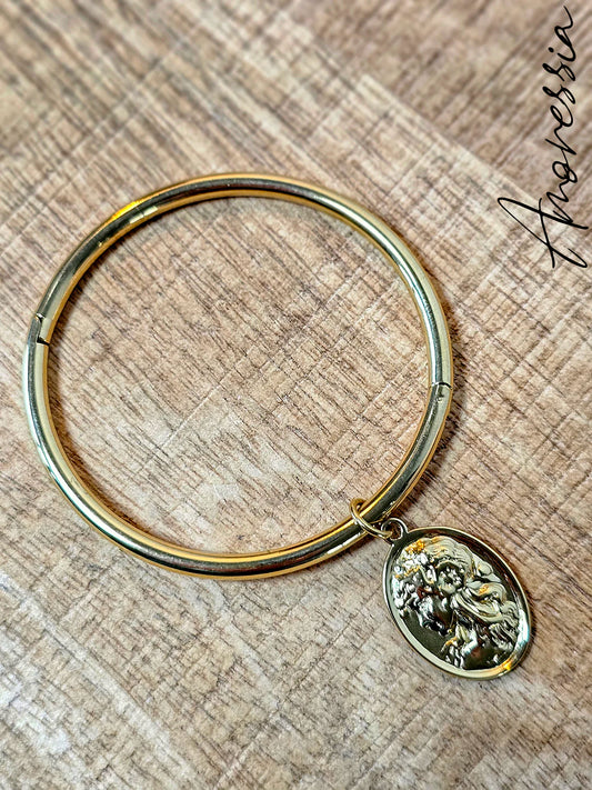 Jonc doré Marie Antoinette — Jonc Doré Médaille Femme